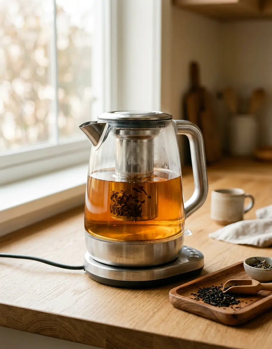 Electric Kettle with Tea Infuser and Temperature Control