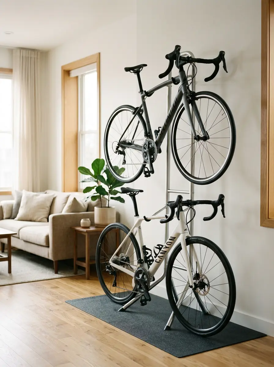 Gravity Bike Rack for Apartment Without Drilling Walls